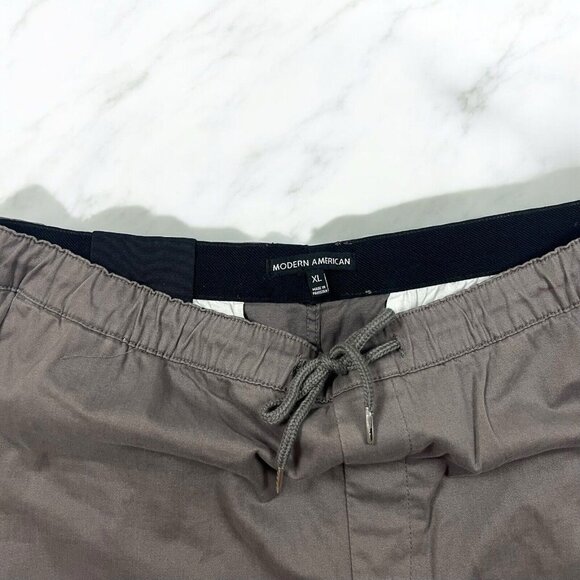 Modern American Lockdown Shorts Size XL Men’s Pull On Vintage Grey Brushed Twill - Picture 3 of 6